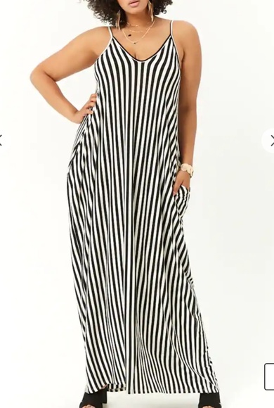 Forever 21 Dresses & Skirts - FOREVER21+ Striped Trapeze Maxi Dress